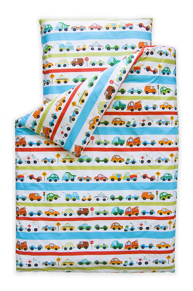 Dečija posteljina 160x110cm - Cars and stripes