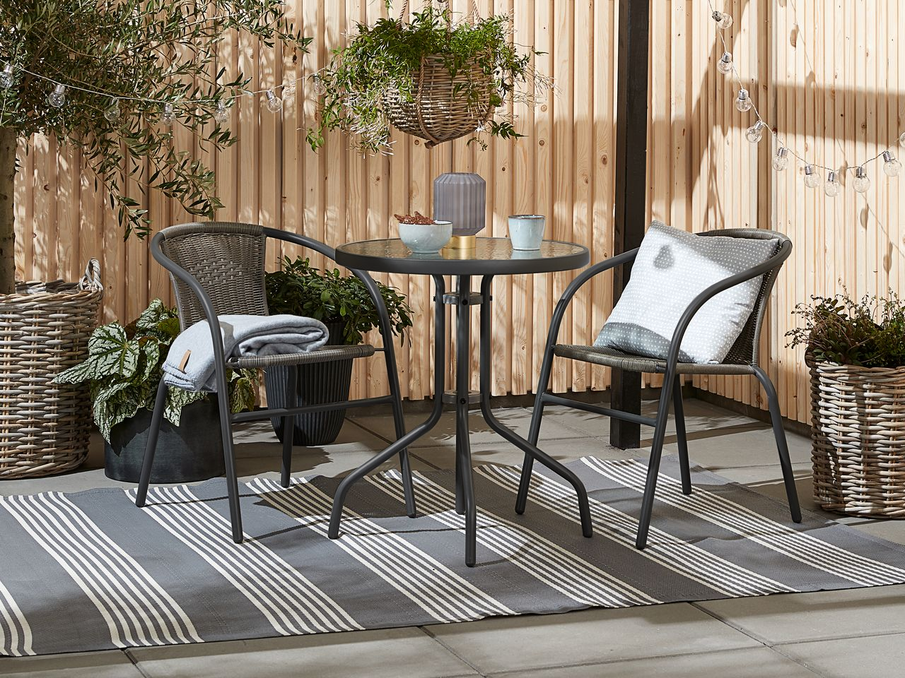 Garnitura Za Terasu Cristobal 2 Seater Grey