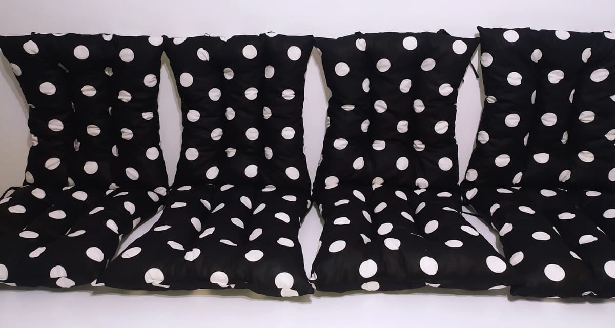 Pamučni Jastuk sa Naslonom Za Stolicu 45 x 90 cm Big Dots BW