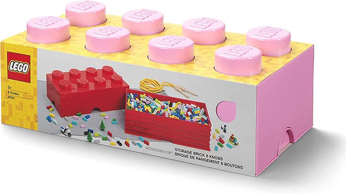 Kutija za odlaganje sa poklopcem LEGO® Kocka 8  50x25x18cm svetloroze 4004