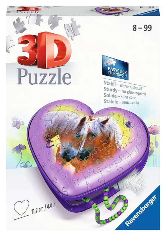 Ravensburger Napravi sam Srce sa konjima - Kutija za sitnice od puzli 11171