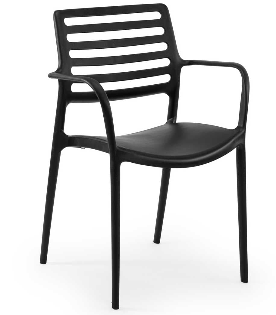 Baštenska stolica sa naslonima za ruke Tilia Louise XL Black