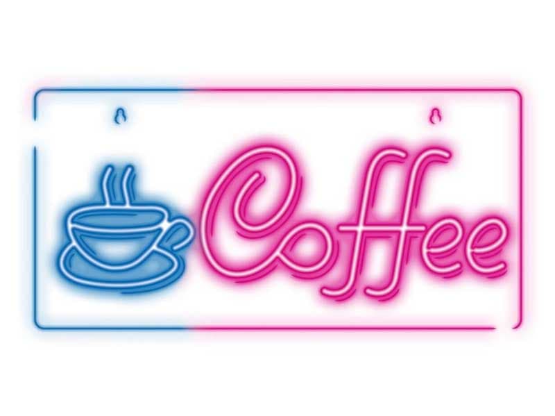 LED natpis sa neonskim efektom Coffee