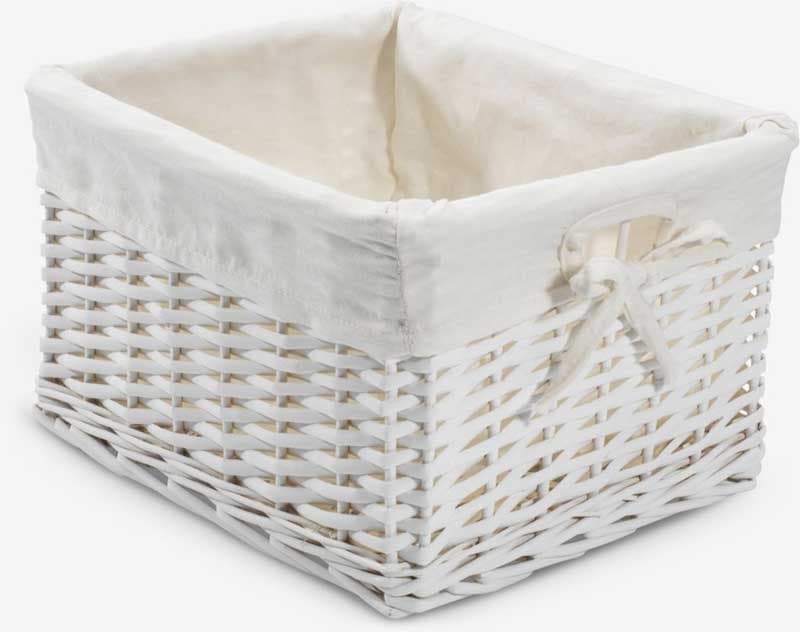 Pletena korpa od vrbe 27x32x20cm Bela