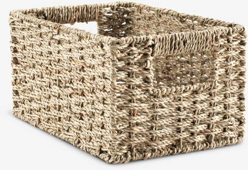 Pletena kutija sa ručkama od morske trave 20x30x15cm Natur