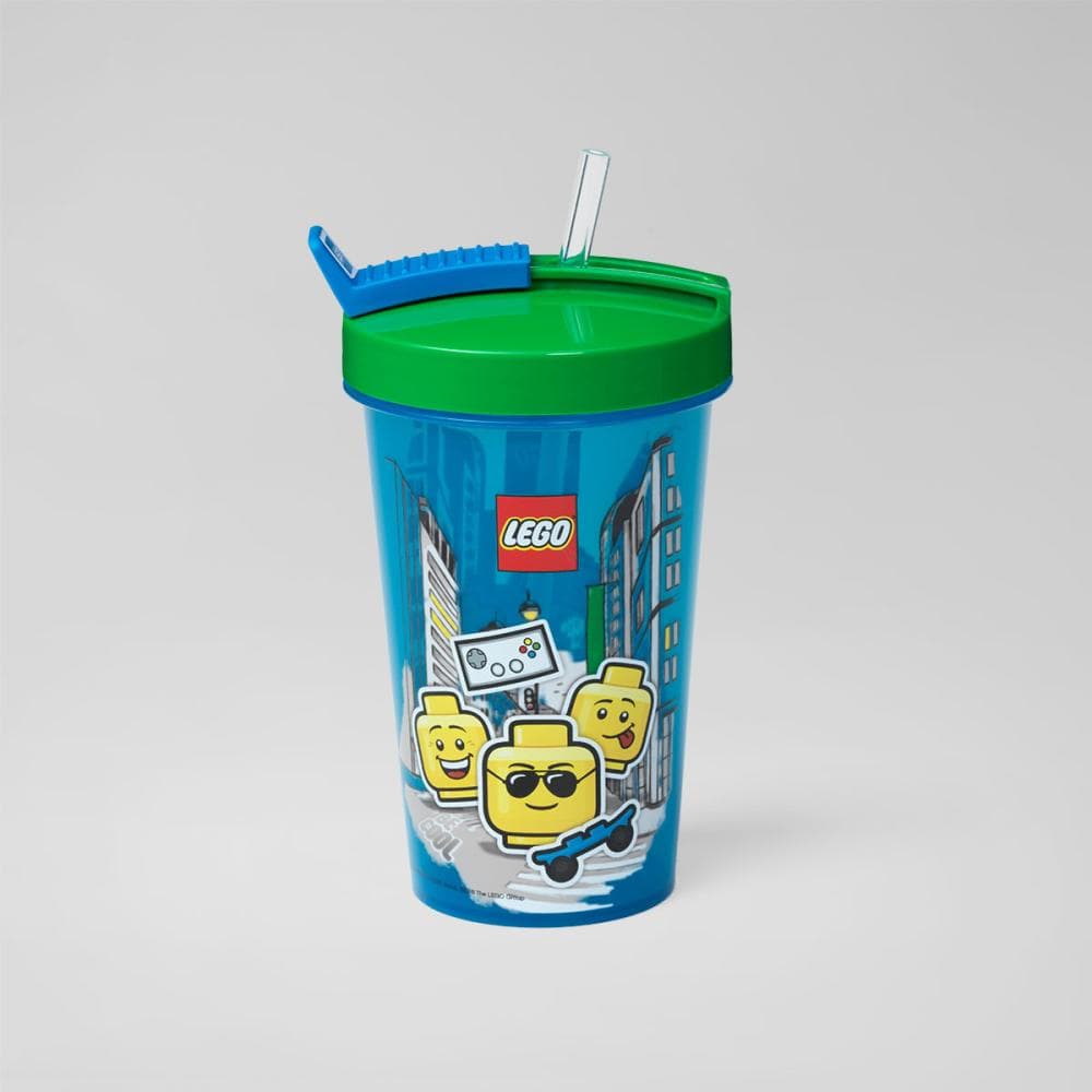 LEGO® Čaša sa poklopcem i slamkom Plava