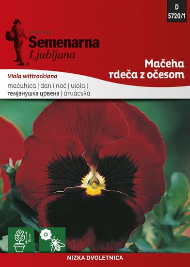 Cveće Dan i noć - crveni sa okom - Viola wittrockiana 5 kesica 5720/1