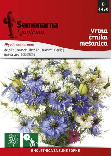 Cveće 10 kesica Mačkov Brk - mešavina - seme Nigella damascena 4450