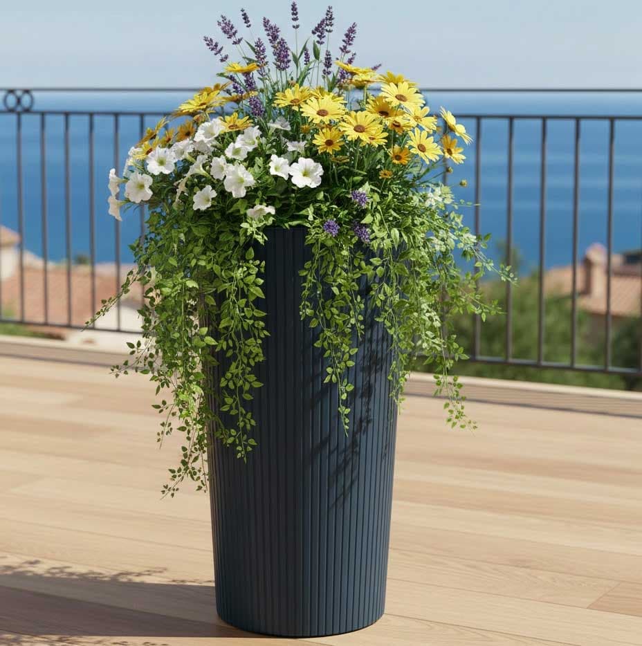 Visoka saksija sa uloškom Prosperplast Lamia 30x57.5cm Anthracite