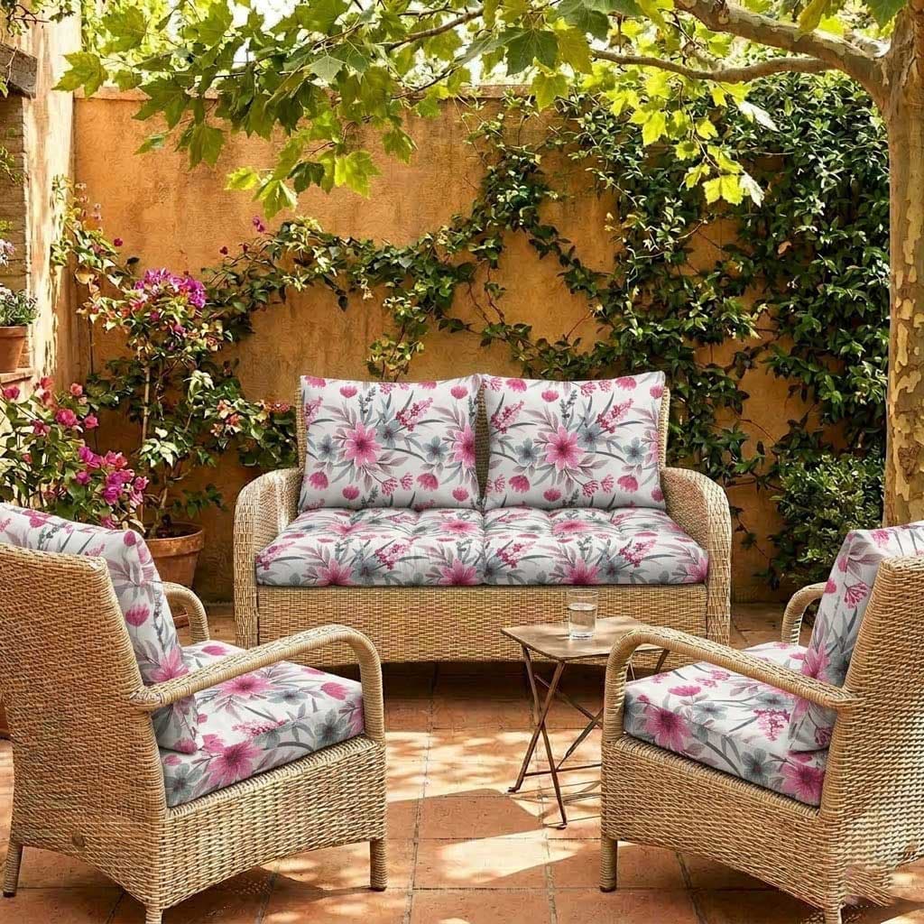 Jastuci Za Baštensku Garnituru - Dvosed 120cm i Dve Fotelje PINK SPRING