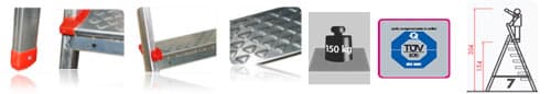 Aluminijumske merdevine Texell 7 stepenika