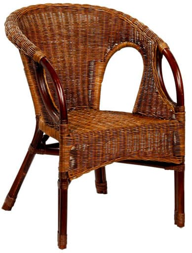 Fotelja od Prirodnog Ratana New Swan Brown Black Wash