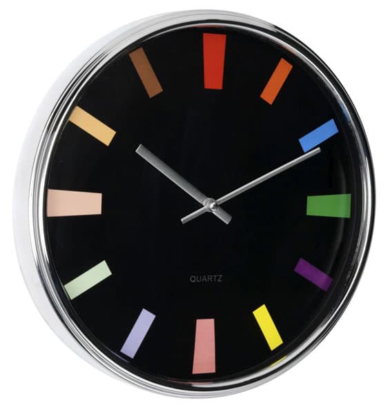 Zidni sat KIRI 31x5cm crna/hrom