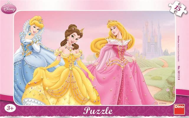 Dino puzzle u okviru, 15 kom, Princeze 123922