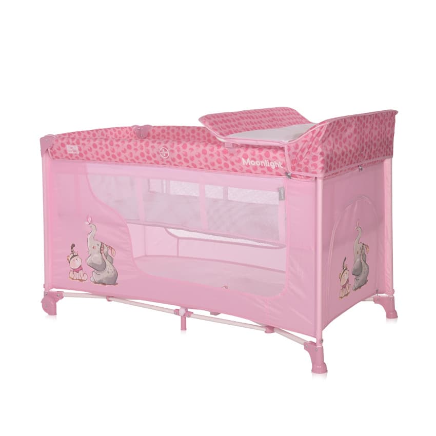 Lorelli Prenosivi krevetac za bebe Moonlight 2 nivoa Mellow rose fellows 10080412363