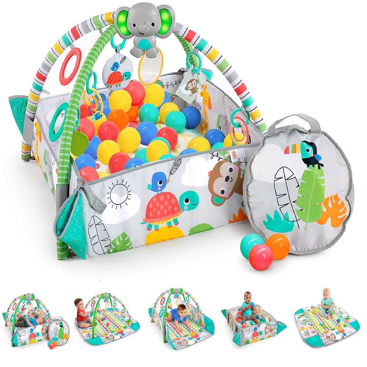 Bright Starts™ Gimnastika za bebe i bazen sa lopticama Totally Tropical 12624