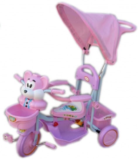 Tricikl guralica Meda sa zaštitom od Sunca TS4330 29913 roze
