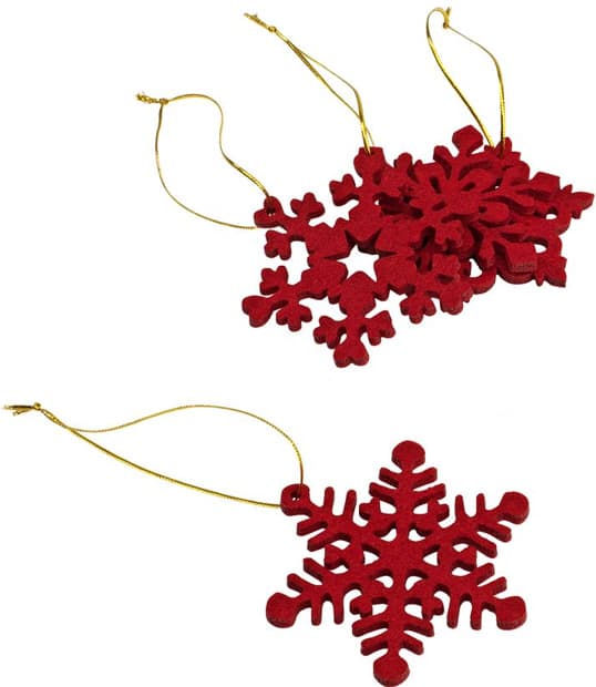 Novogodišnji ukrasi za jelku 8cm 4kom/p crveni 5674100