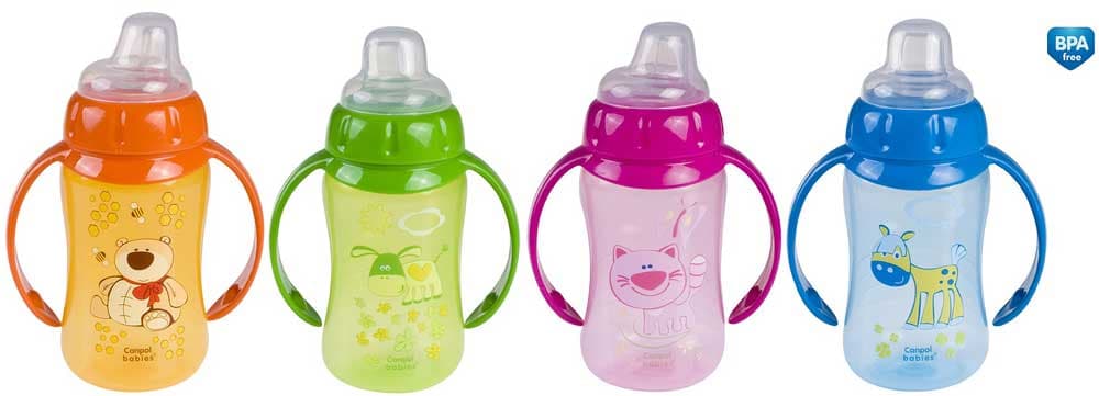 Canpol Bebi bočica sa usnikom za učenje Happy Animals 320ml 56/512