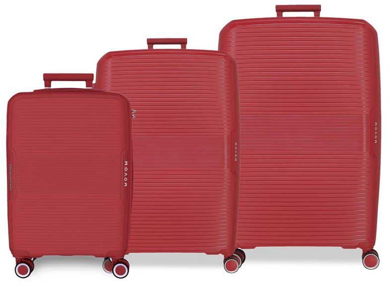 Komplet proširivih kofera od polipropilena 55cm-68cm-78cm Movom Inari red 53294