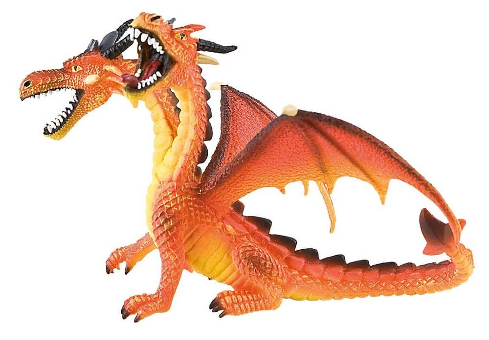 Bullyland Svet fantazije - Figurica Narandžasti dvoglavi zmaj 75598 e