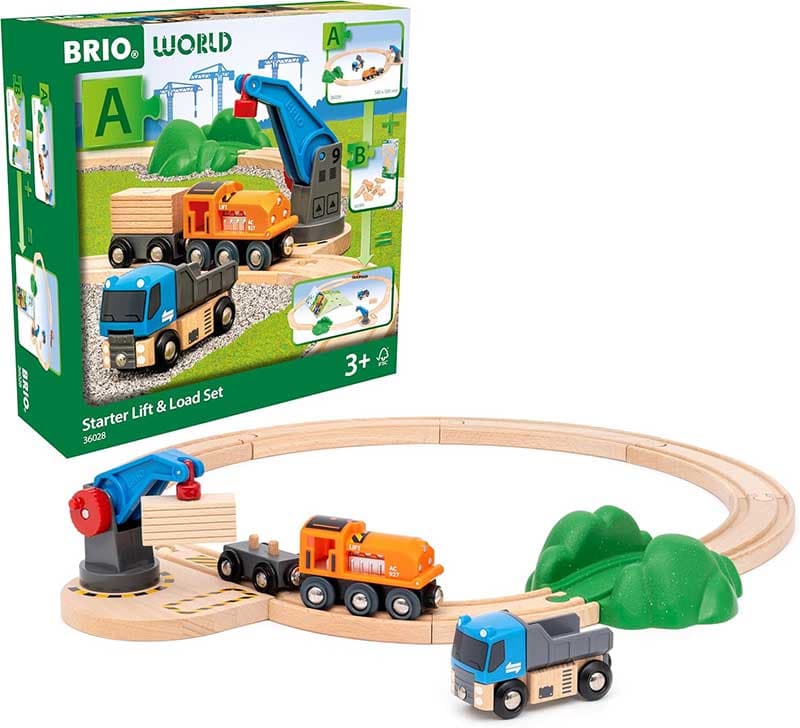 Pruga sa teretnim vozom i dizalicom za pretovar BRIO 36028