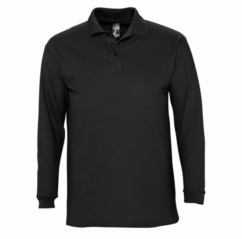 Sols Muška polo majica dug rukav Winter II Black veličina XL 11353