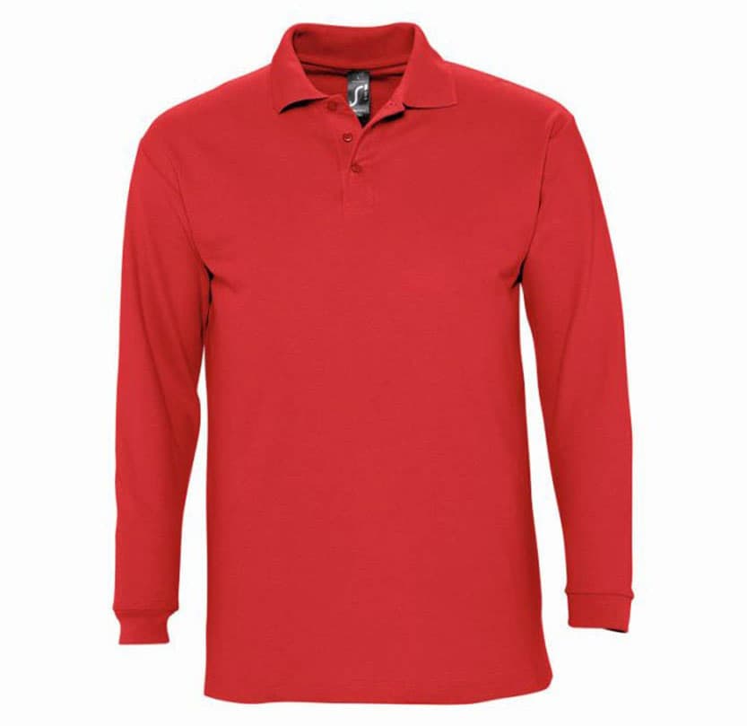 Majica sa dugim rukavima i kragnom muška Sols Winter II Red L 11353