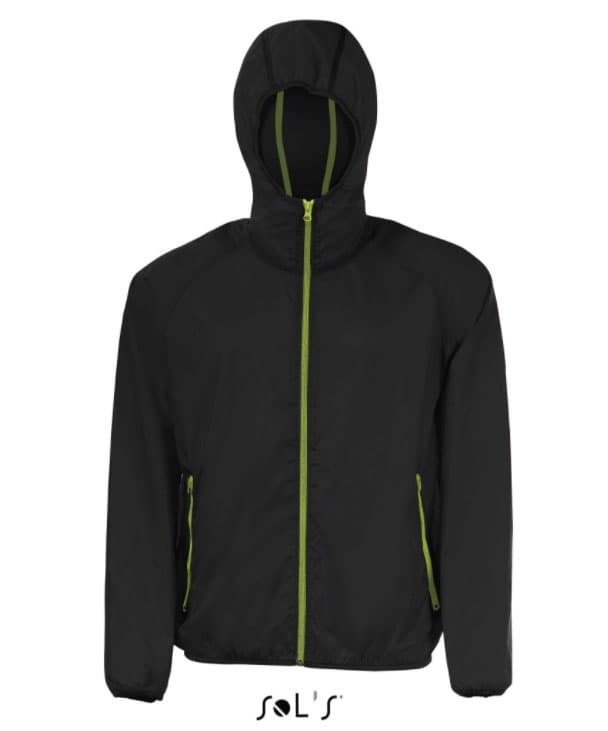 Sols Uniseks jakna vetrovka Shore Black veličina M 01169