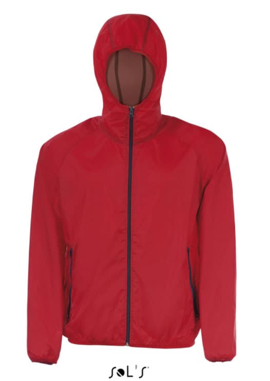 Sols Jakna vetrovka unisex Shore Red veličina M 01169