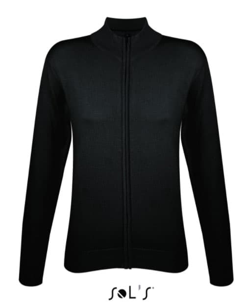 Sols Ženski džemper sa rajsferšlusom Gordon Women Black veličina L 00550