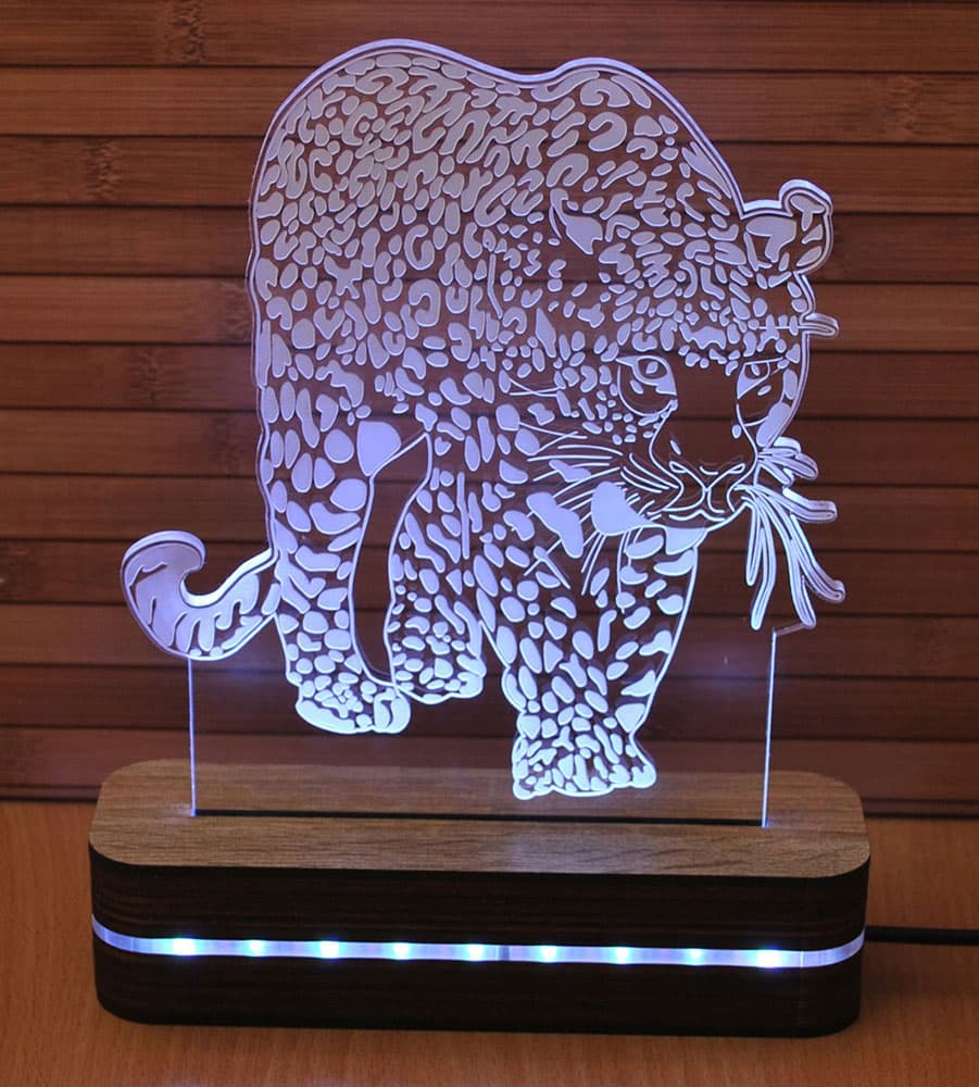 Black Cut 3D LED Lampa Jaguar