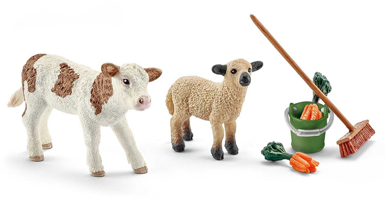 Schleich Figurice Domaće životinje - Bebe životinja -Tele i jagnje 41422