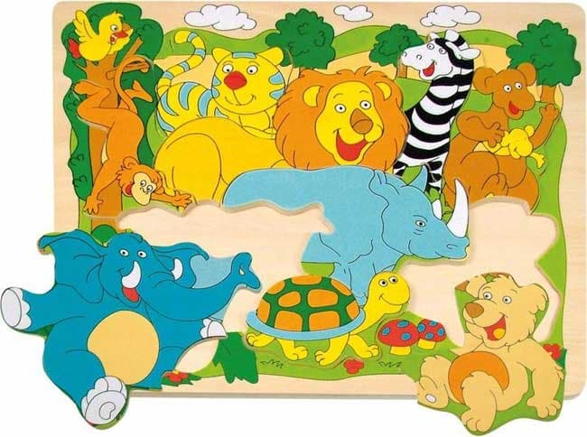 Woodyland Drvene Puzle Vesele afričke životinje 90341