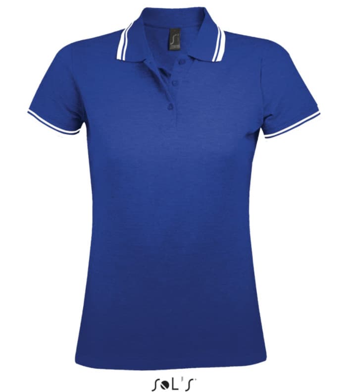 Sols Pasadena Ženska majica sa kragnom vel. L Royal Blue/White 00578
