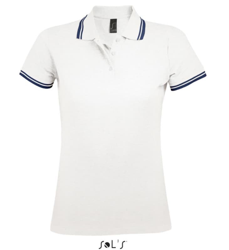 Sols Pasadena Ženska majica sa kragnom vel. XL White/Navy 00578