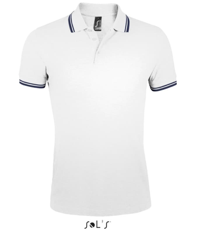 Polo majica za muškarce veličina M Sols Pasadena White/Navy 00577