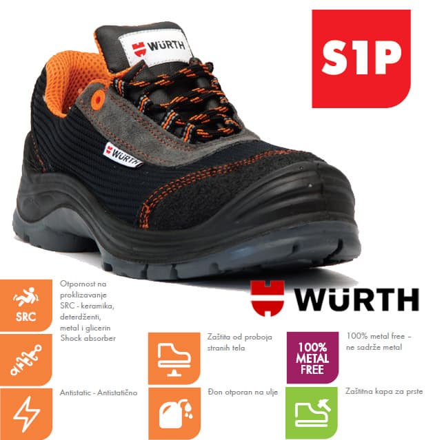 Wurth Bezbednosne cipele Atina S1P plitke vel. 45