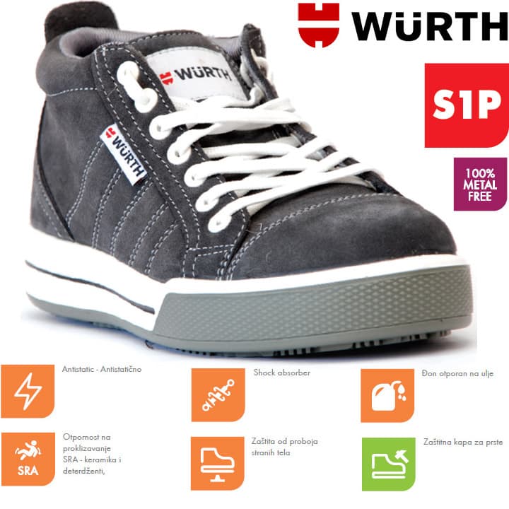 Wurth Bezbednosne patike Pluton S1P duboke vel. 44