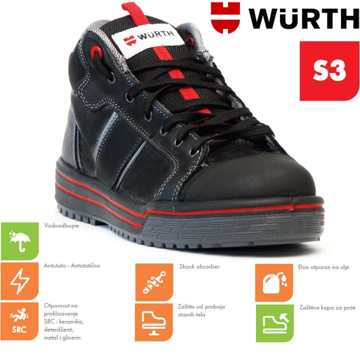Wurth Bezbednosne patike Sneakers S3 duboke vel. 41