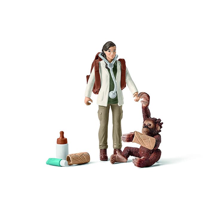 Schleich Figure Divlje životinje - Veterinarka i orangutan 42353