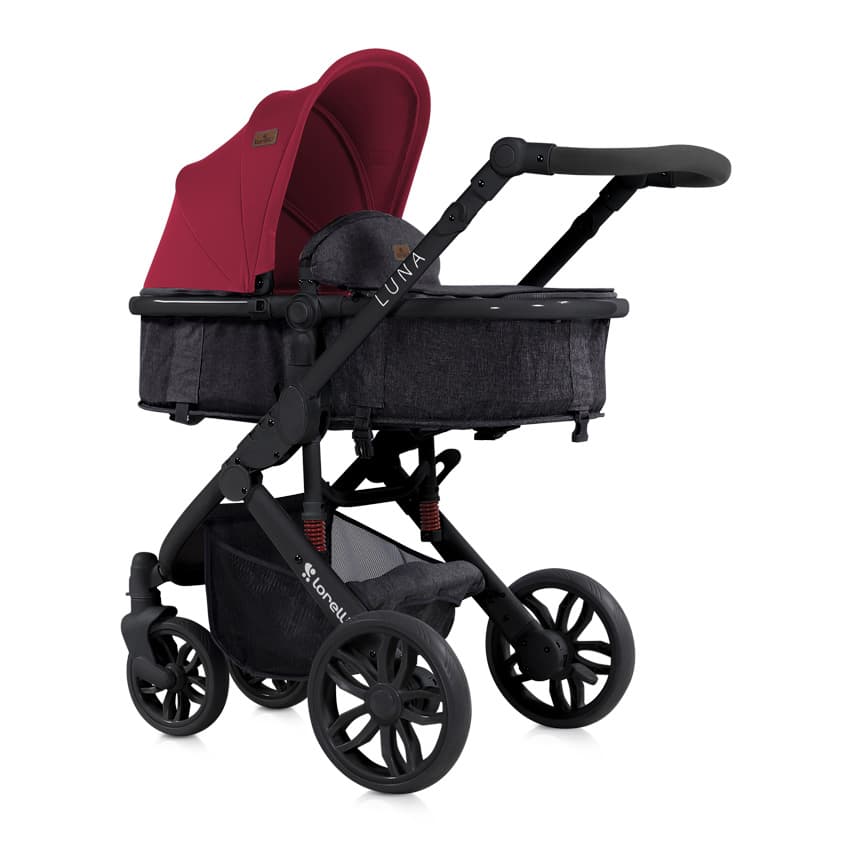LORELLI Kolica za bebe LUNA Set 2 u 1 Black and Red