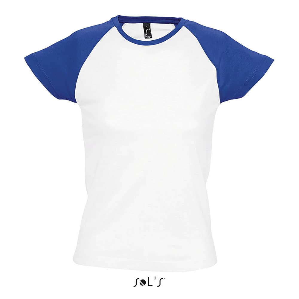 Sols Ženska majica sa kratkim rukavima Milky white/royal blue veličina M 11195