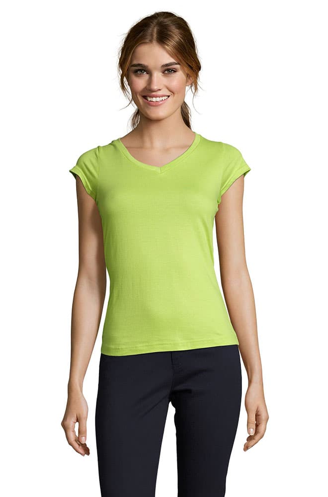 Sols Ženska majica V izrez Moon Apple Green veličina 3XL 11388