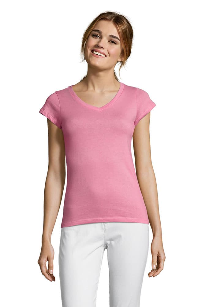 Sols Ženska majica V izrez Moon Orchid Pink veličina XXL 11388