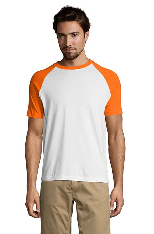Sols Muška majica Funky white/orange veličina S 11190