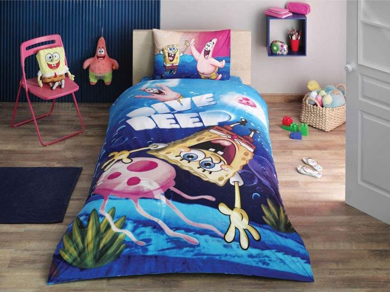 Dečija pamučna posteljina Sponge Bob Dive Deep