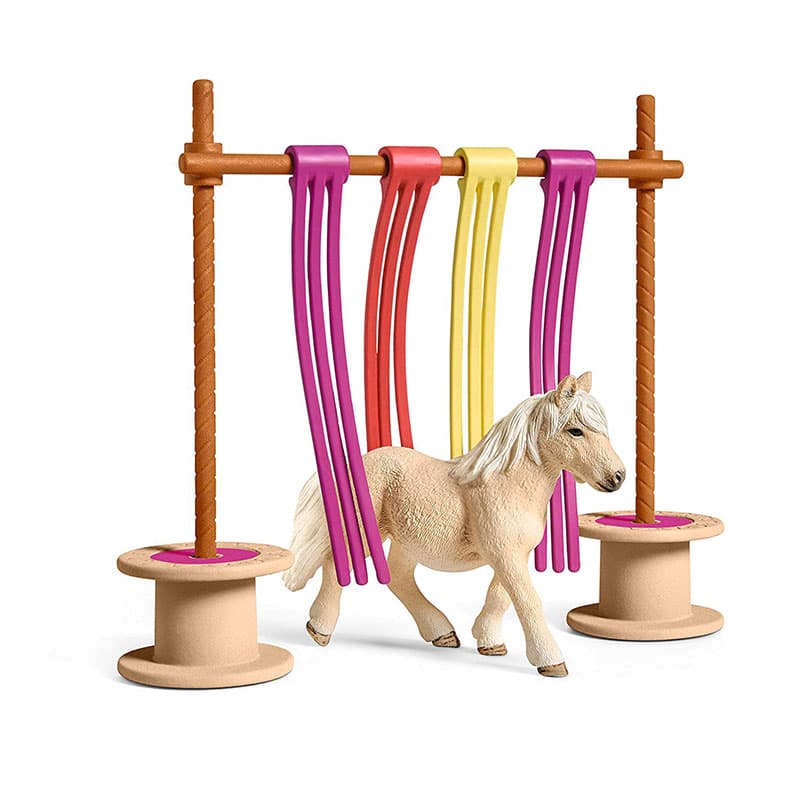 Schleich Figure Konji - Poni i prepreka sa zavesom 42484