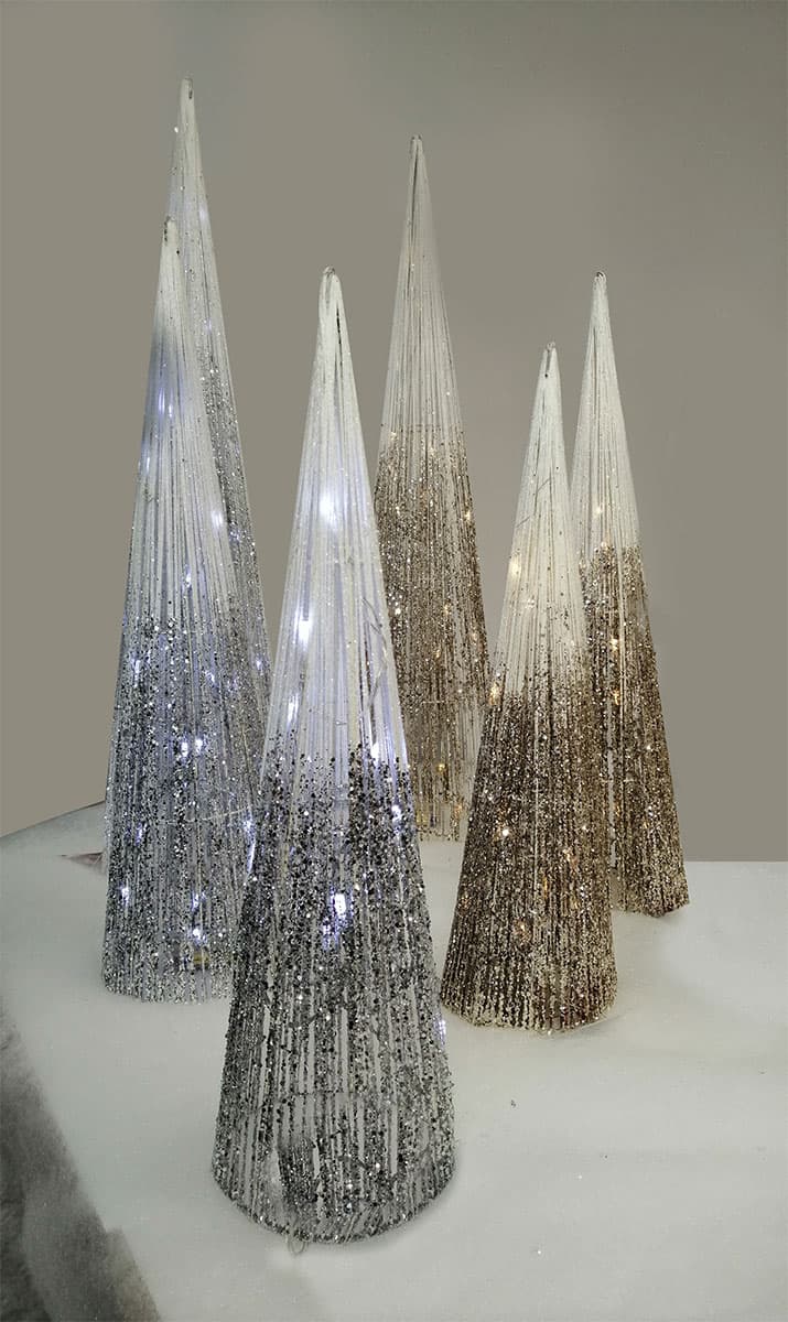 Svetleća LED Srebrna Kupa 80 cm Shiny Cone