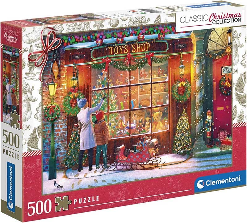 Puzzle slagalica 500 delova Starinska prodavnica igračaka pred Božić Clementoni 81496